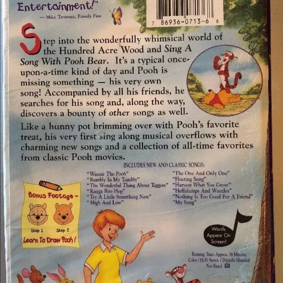 Disney Winnie the Pooh : Sing a Song VHS 2000 - Picture 2 of 6